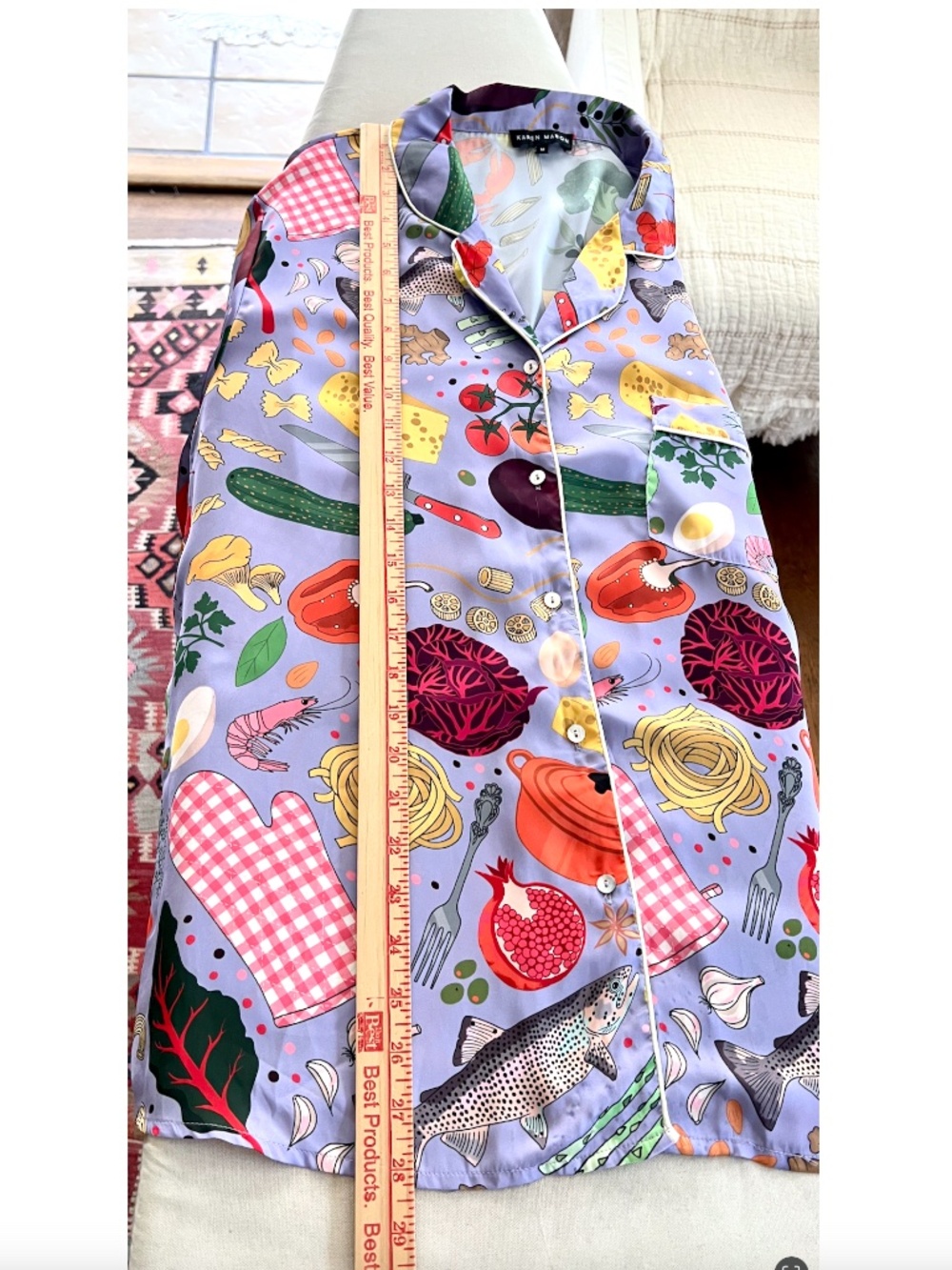 KAREN MABON for ANTHROPOLOGIE Chef's Table Short Pajamas Set - M - Picture 13 of 16